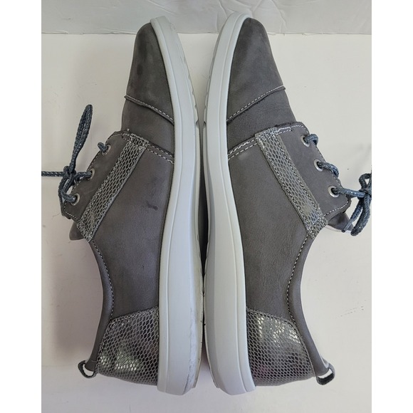 SAS Marnie Sneaker Casual Shoe Gray Suede Snake Print Size Women's Sz 8N EUC - Picture 3 of 14